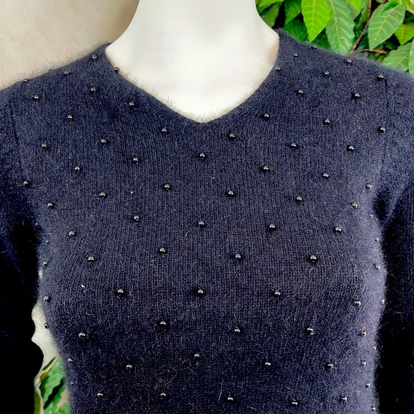 ANGORA YARN BEAD EMBELLISHED SWEATER - Picture 2 of 8